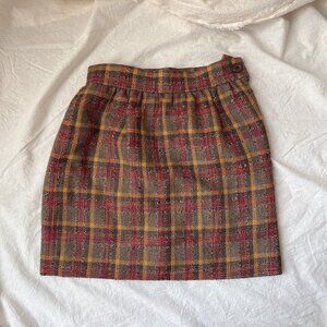 Yves Saint Laurent - Vintage Diffusion Femmes Plaid Wool Miniskirt